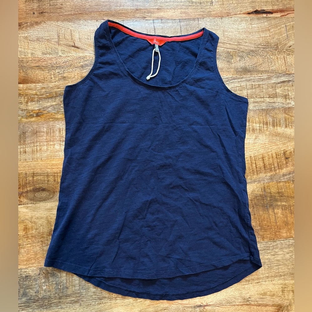 Joules Blue Sleeveless Round Hem Top Size 10
